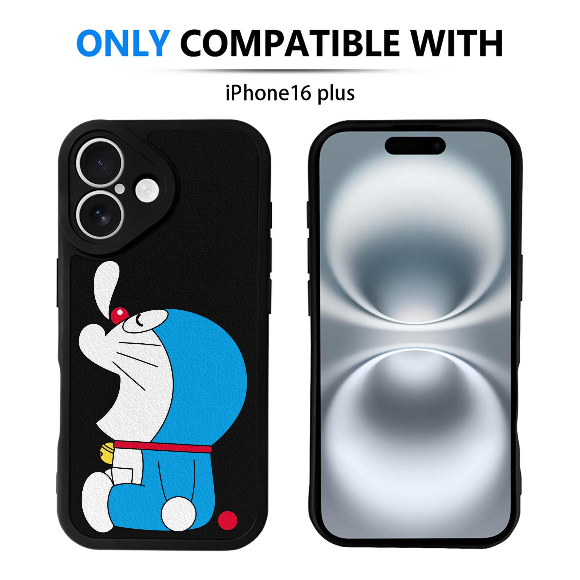 （画像用） ドラえもん Doraemon 【iPhone 16シリーズ対応】シリコンスマホケース（レザー調） 材質：シリコン